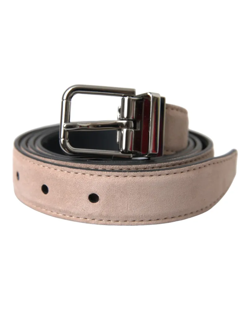 Dolce & Gabbana Suede Leather Belt — Beige Beige