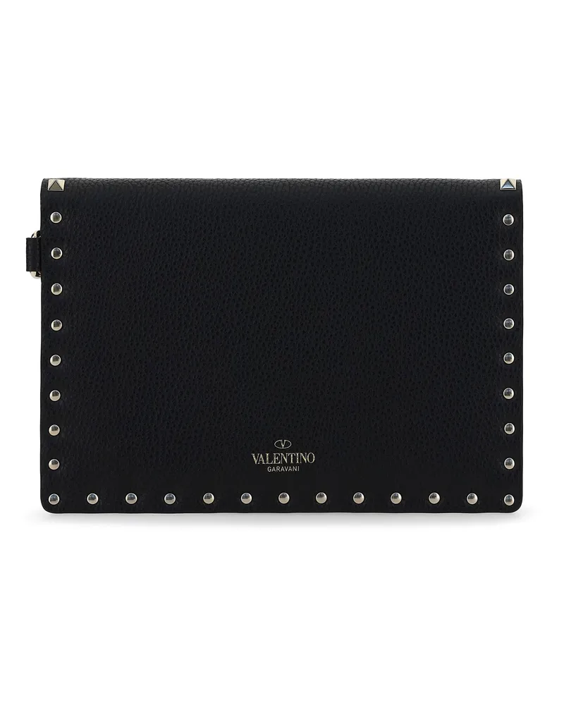 Valentino Garavani Rockstud Pouch Clutch — Black Black