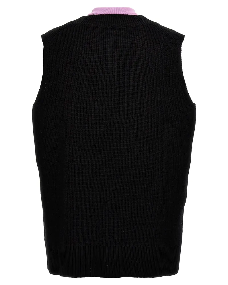 Jil Sander Men's Multicolor Wool Sleeveles Sweater Clothing Black