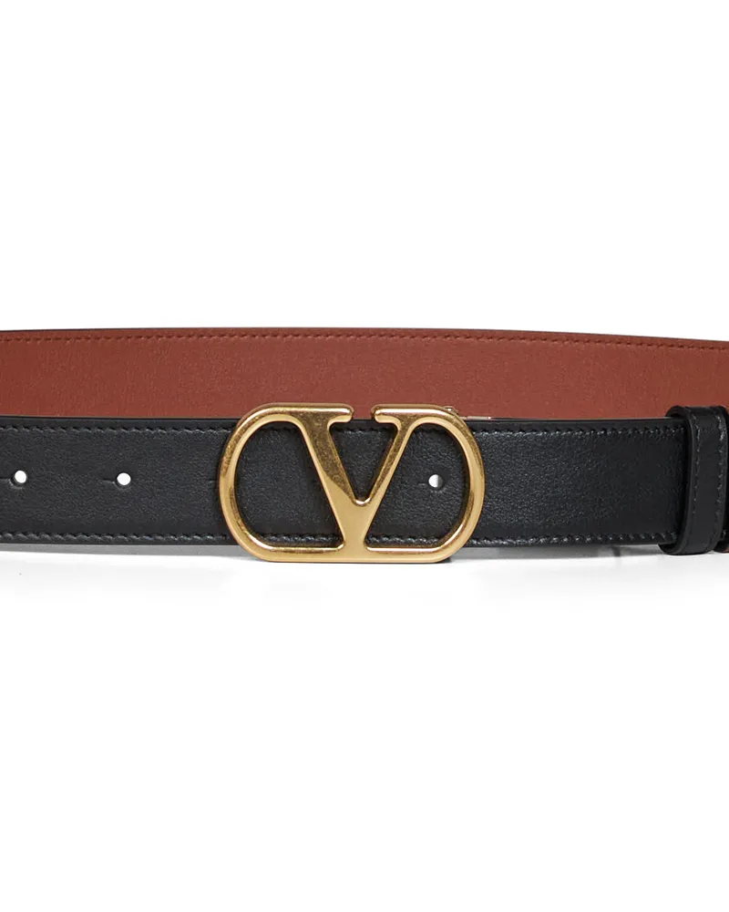 Valentino Garavani Reversible VLogo Signature Belt — Black Black