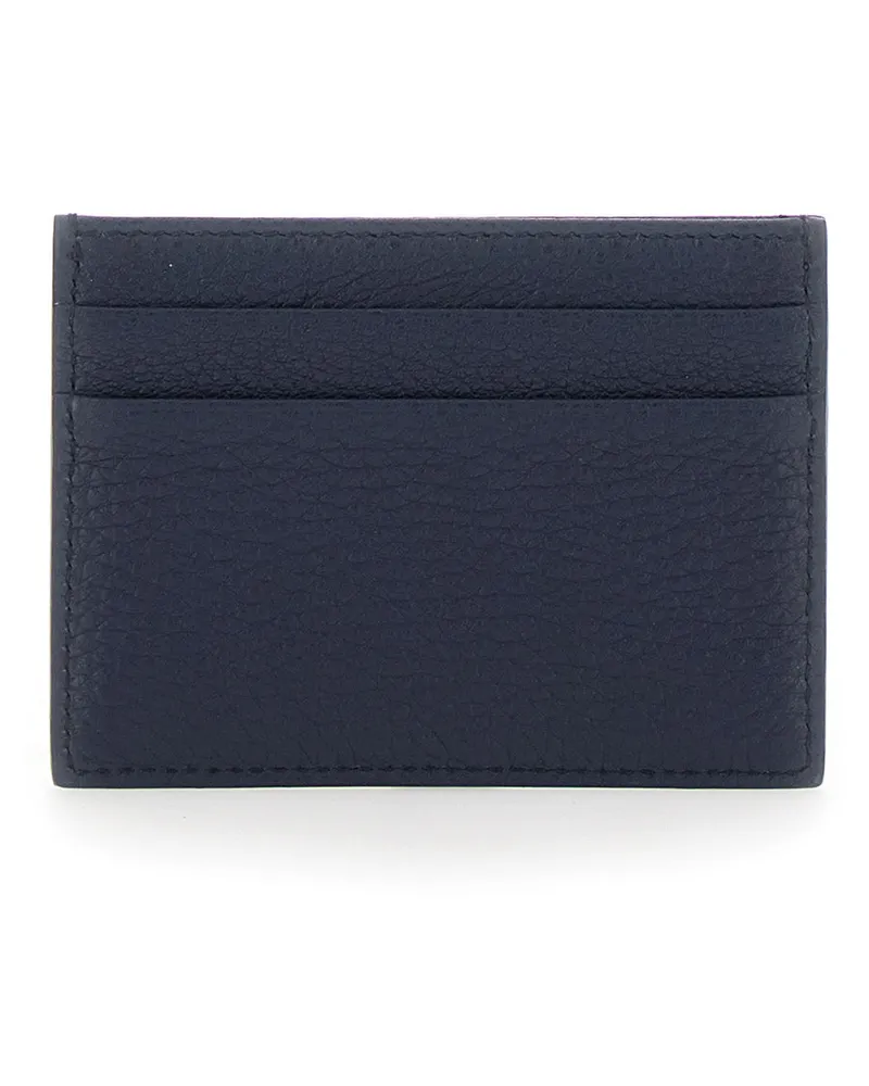 Dolce & Gabbana Men's Card Holder Blue Leather Accessory Blue