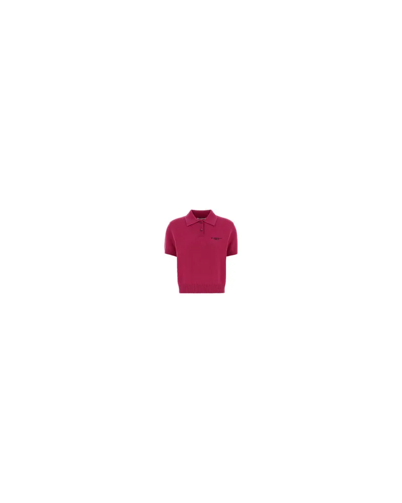 Givenchy Women's Fuchsia Wool Blend Polo Shirt Exterior: Cashmere Pink