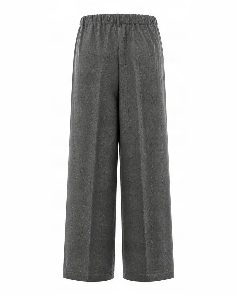 Fabiana Filippi Wide-Leg Virgin Wool Trousers — Gray Gray