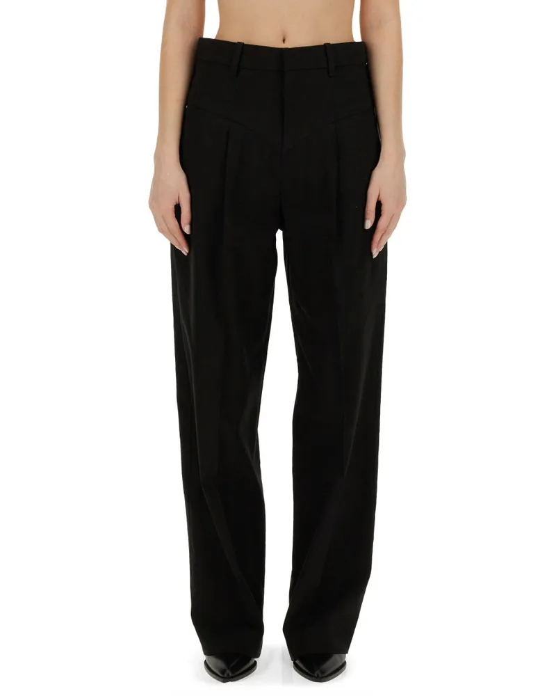 Isabel Marant Hemp and Viscose Blend Trousers — Black Black