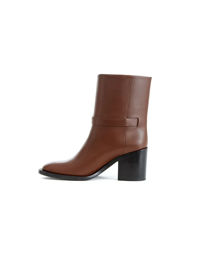 Burberry Women's Brown Leather Ankle Boots Brown