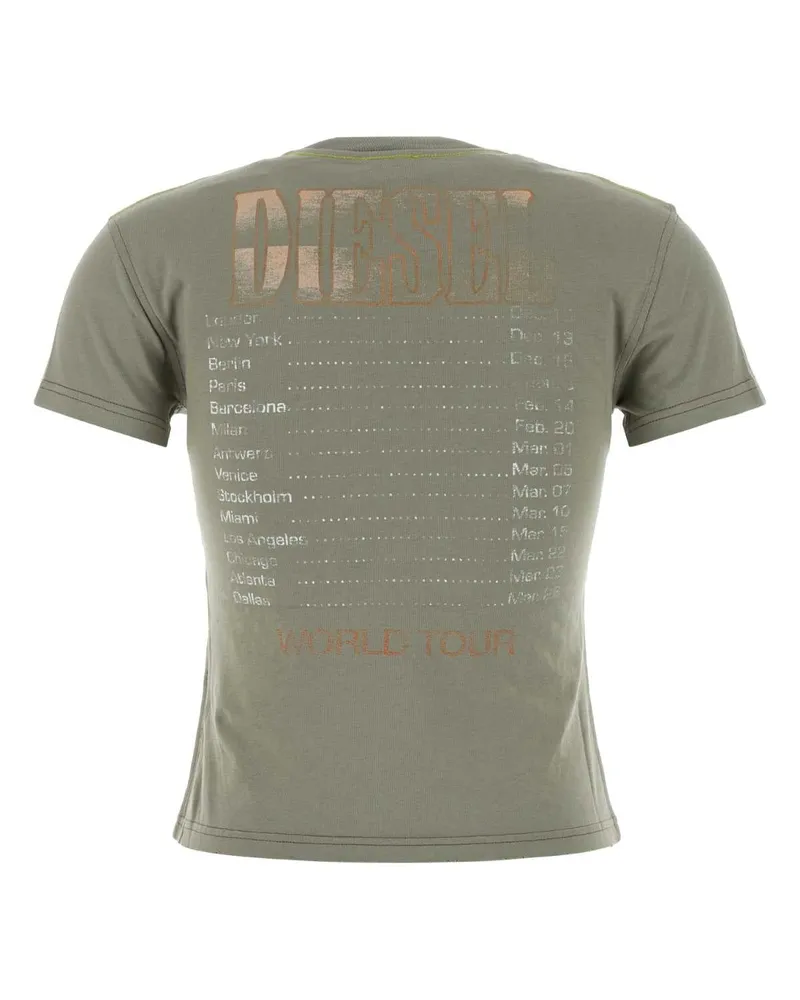 Diesel Embellished Cotton T-Shirt — Green Green