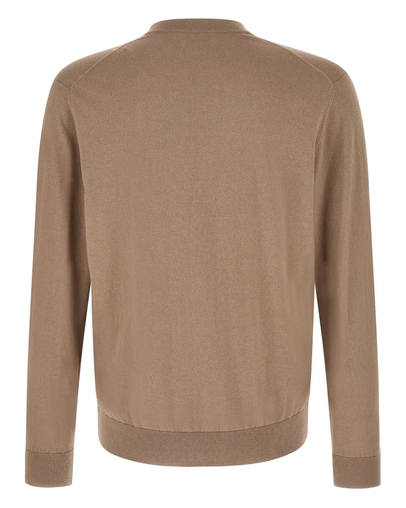 Ballantyne Argyle Jacquard Cardigan — Camel Camel