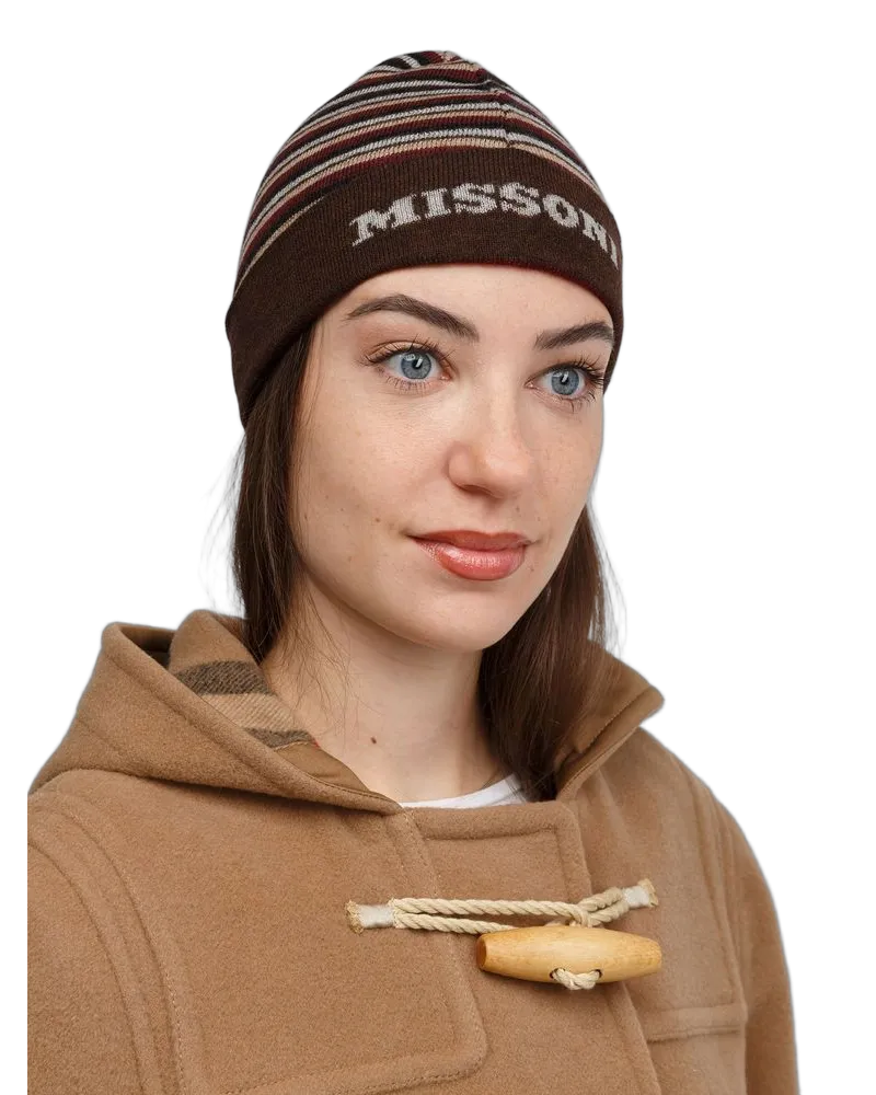 Missoni Women's Beanie Multicolor Wool Accessories Brown