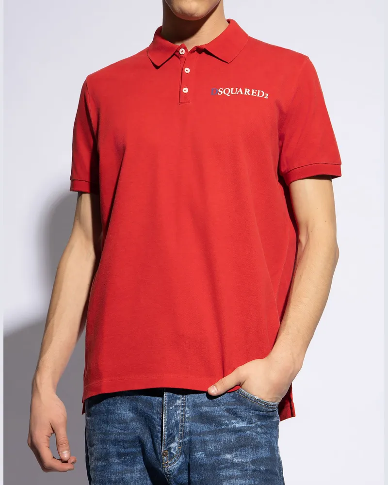 Dsquared2 Men's Tennis Fit Logo Polo Shirt Red Clothing > & T-Shirts Red