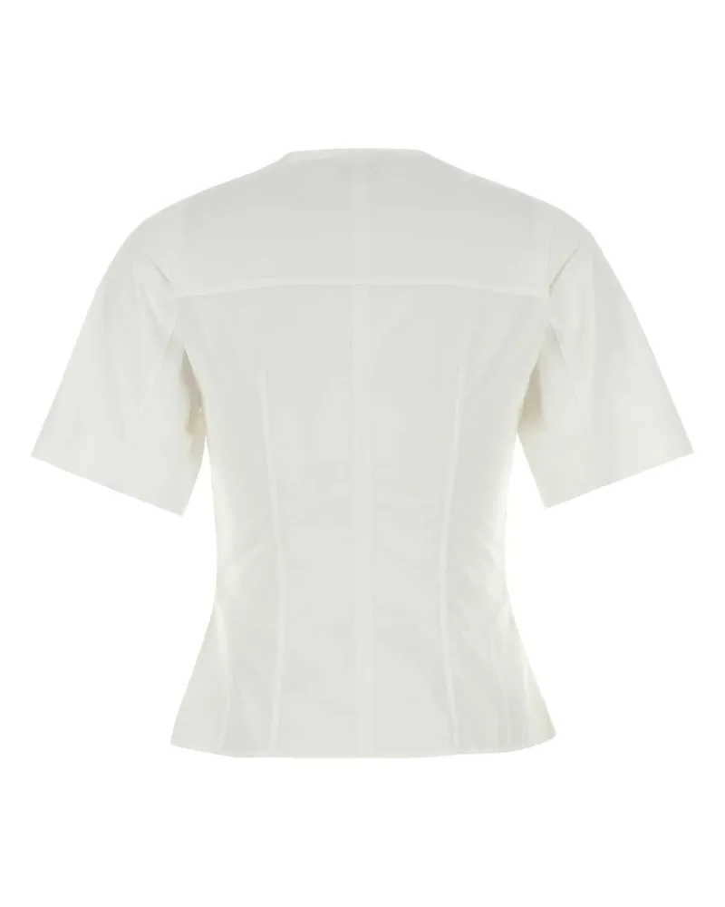 Alexander McQueen 838911qaabt 9000 Opticalwhite Stitches Dt Top Camicie Shirt White