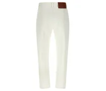 High-Waist Straight-Leg Jeans — Cream