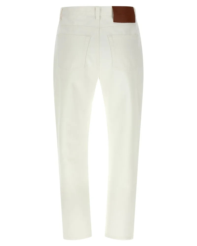 Victoria Beckham High-Waist Straight-Leg Jeans — Cream Cream
