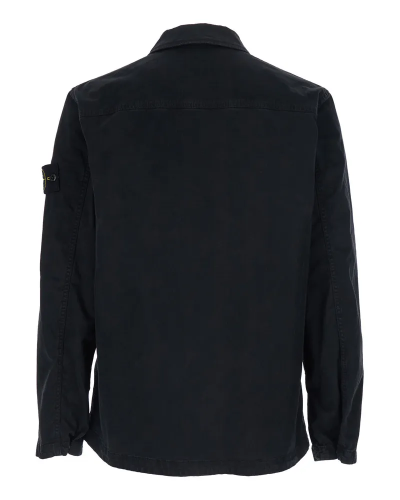 Stone Island Cotton Classic Collar Jacket — Black Black