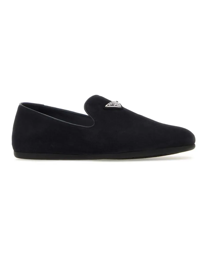 Prada Men's Midnight Blue Suede Loafers Blu Mocassini Navy
