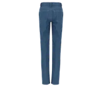 Cotton Straight-Leg Jeans — Blue