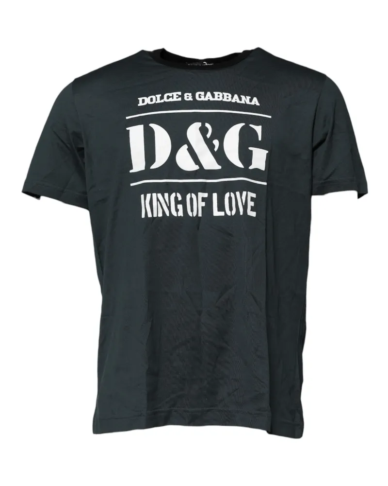 Dolce & Gabbana Logo-Printed Cotton T-Shirt — Black Black
