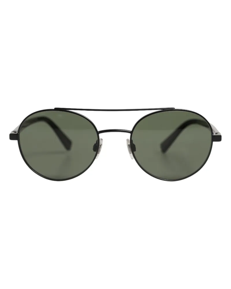 Dolce & Gabbana Women's Matte Black Steel Frame Gray Lens Sunglasses Black