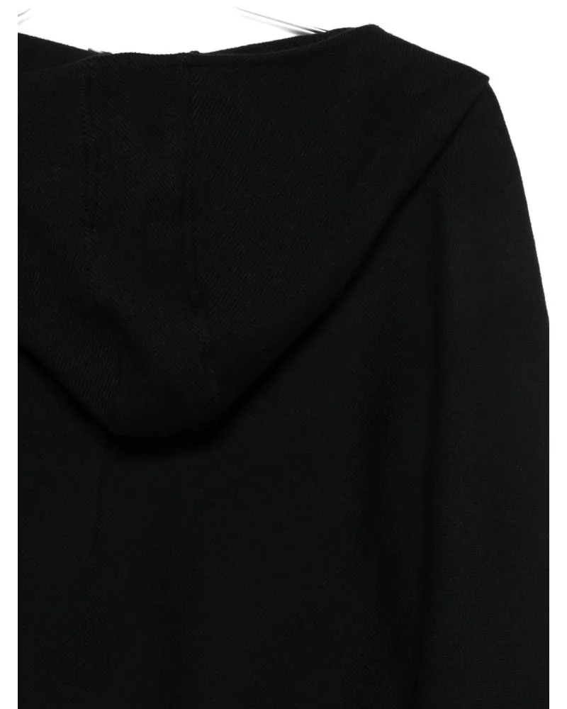 Emporio Armani Wool Twill Scarf — Black Black