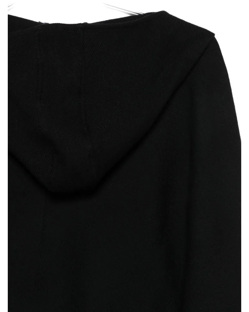 Emporio Armani Wool Twill Scarf — Black Black