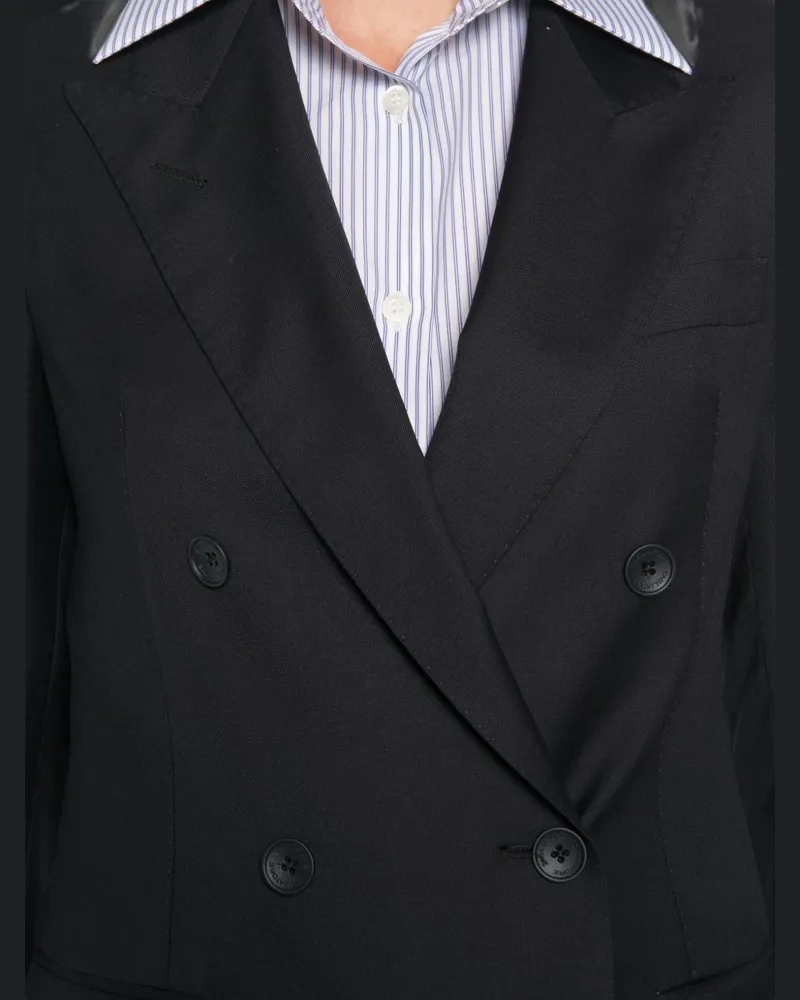Tagliatore Double-Breasted Wool Blazer — Navy Navy