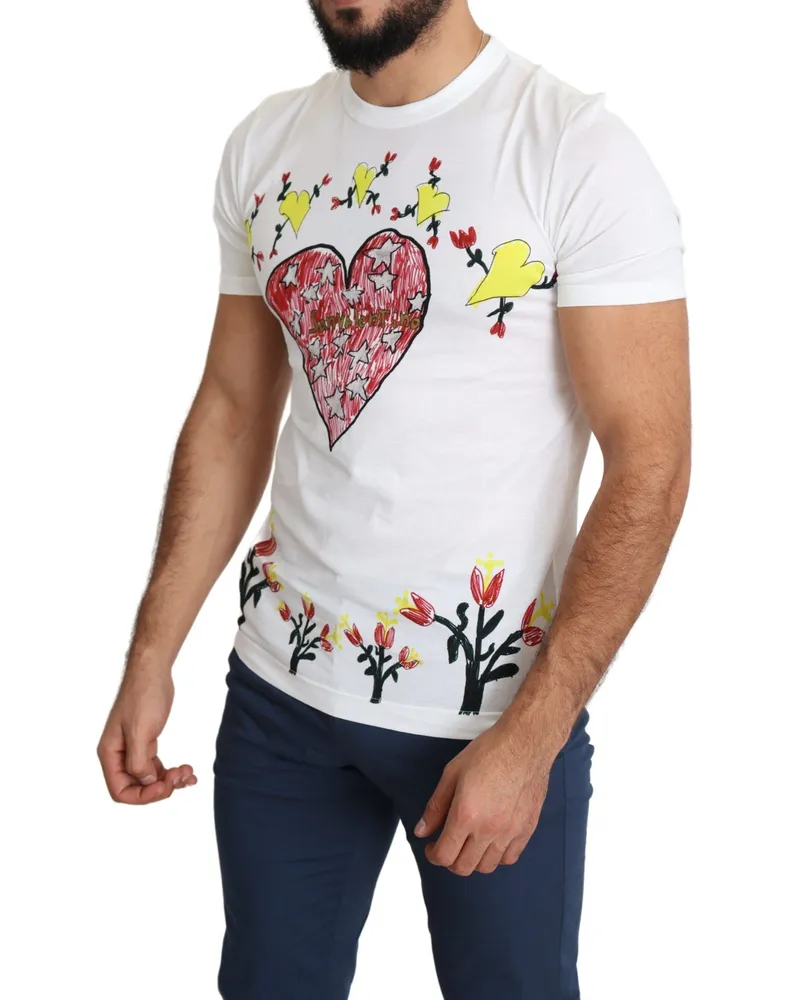 Dolce & Gabbana White Saint Valentine Print Cotton Men T-Shirt White