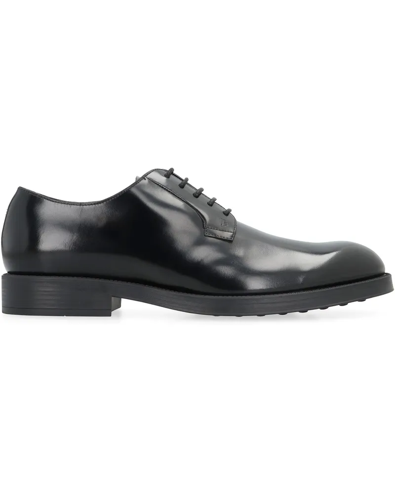 TOD'S Men's Lace-Up Shoes Calf Leather Black Flat Black