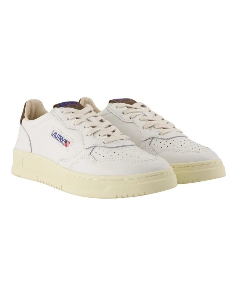 AUTRY Men's Medalist Low Sneakers -  Leather White Calfskin Shoes White