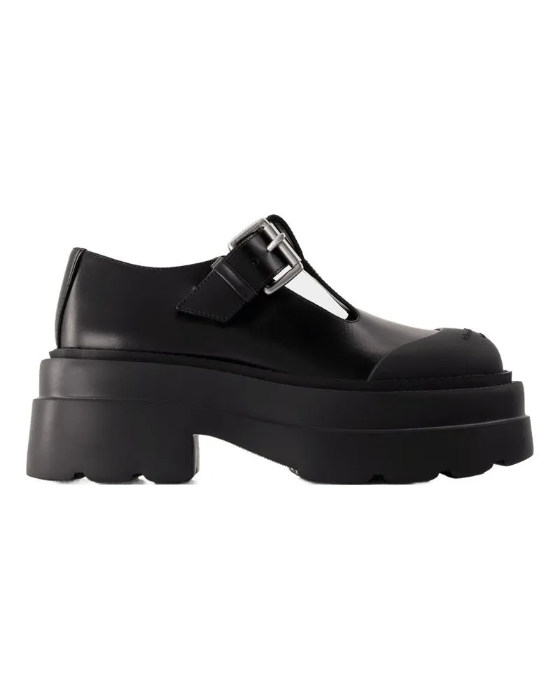 Alexander Wang Women's Tova Mary Jane Platform Loafers -  Leather Black Calfskin Shoes Flat-Shoes Black