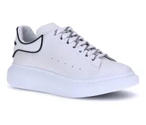 Men's Leather Sneakers White-White-Black White/white/black