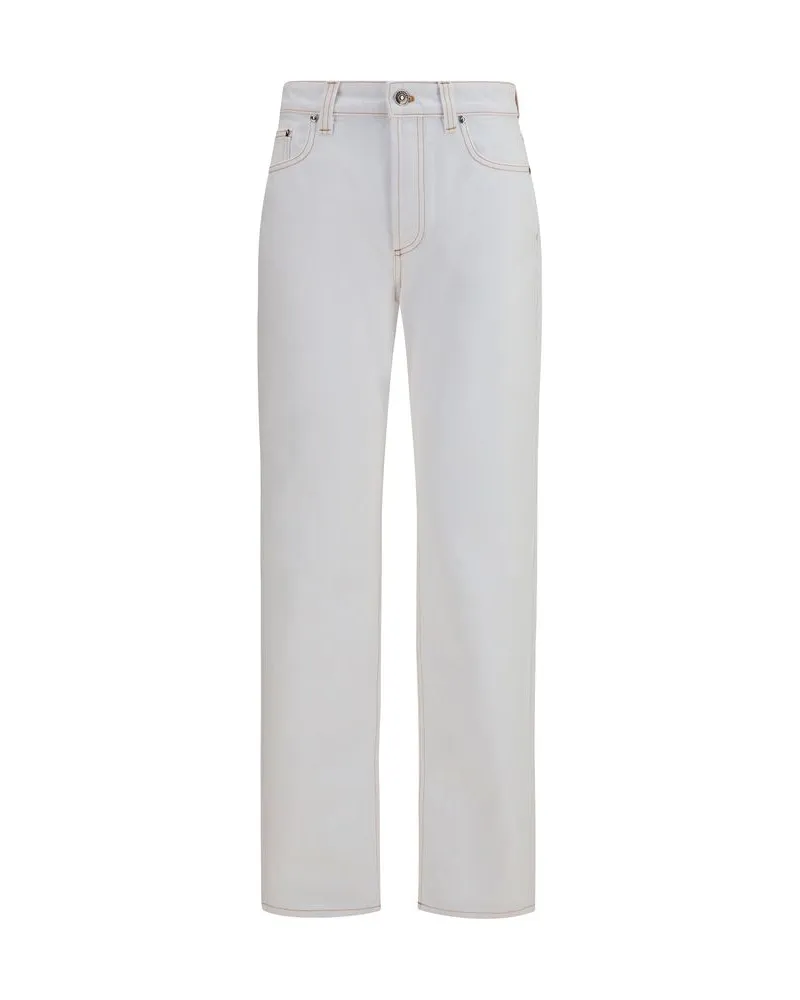 Versace High-Waisted Cotton Jeans — White White