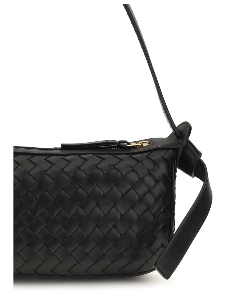 Bottega Veneta Intrecciato Shoulder Bag — Black Black