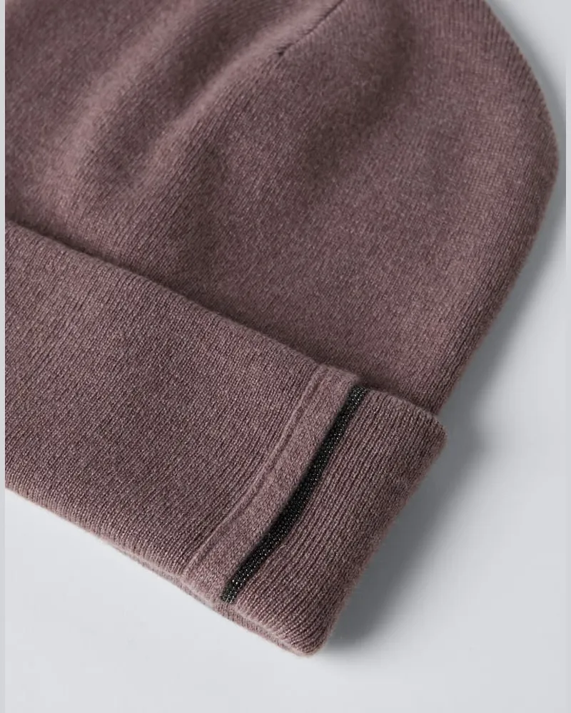 Brunello Cucinelli Womens Brown Wool Knit Hat Accessories & Slg Brown