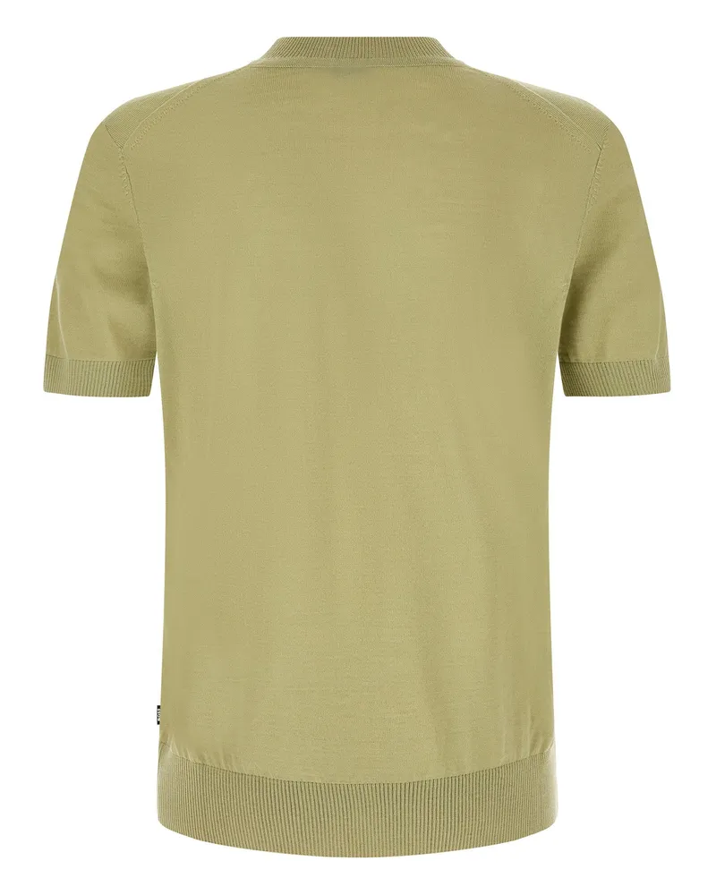 HUGO BOSS Extra-Fine Merino Wool T-shirt — sage green Sage