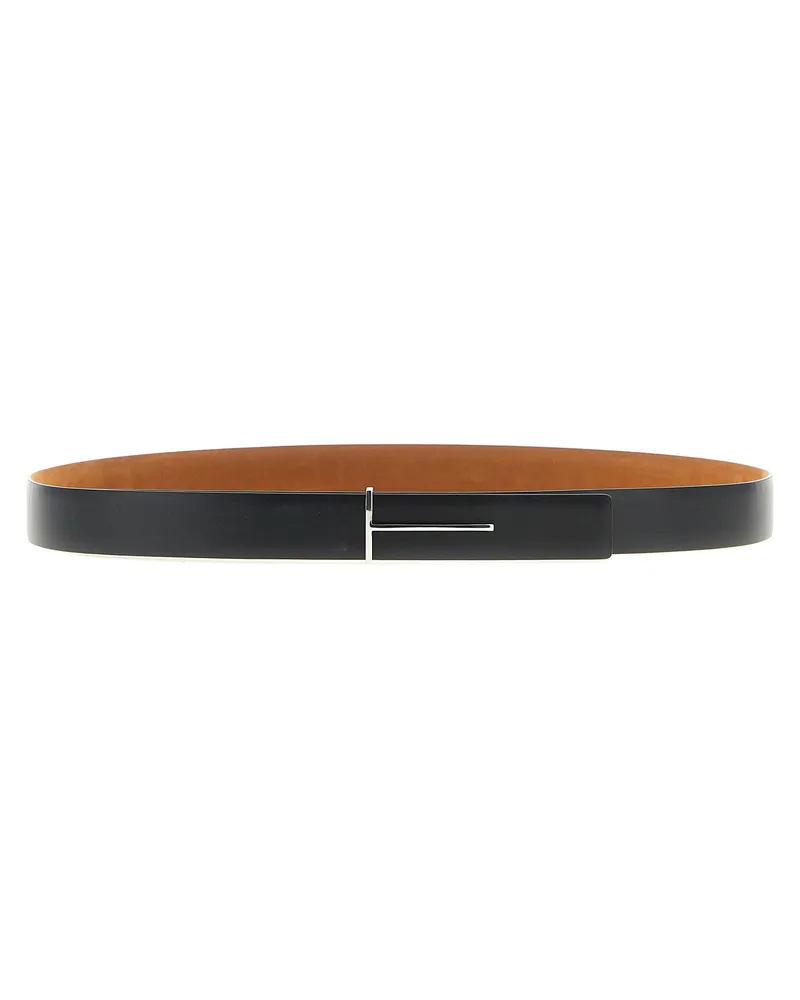 Tom Ford Reversible Nubuck and Leather Belt — tan Tan