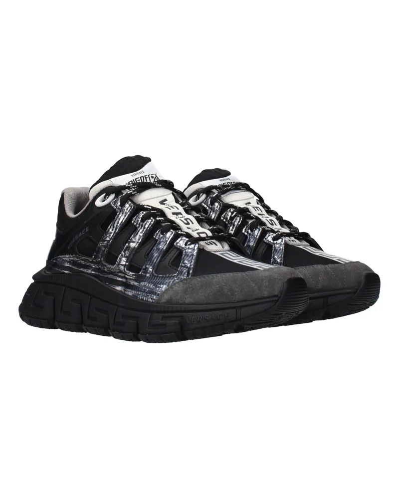 Versace Women's Black Fabric Athletic Sneakers Black