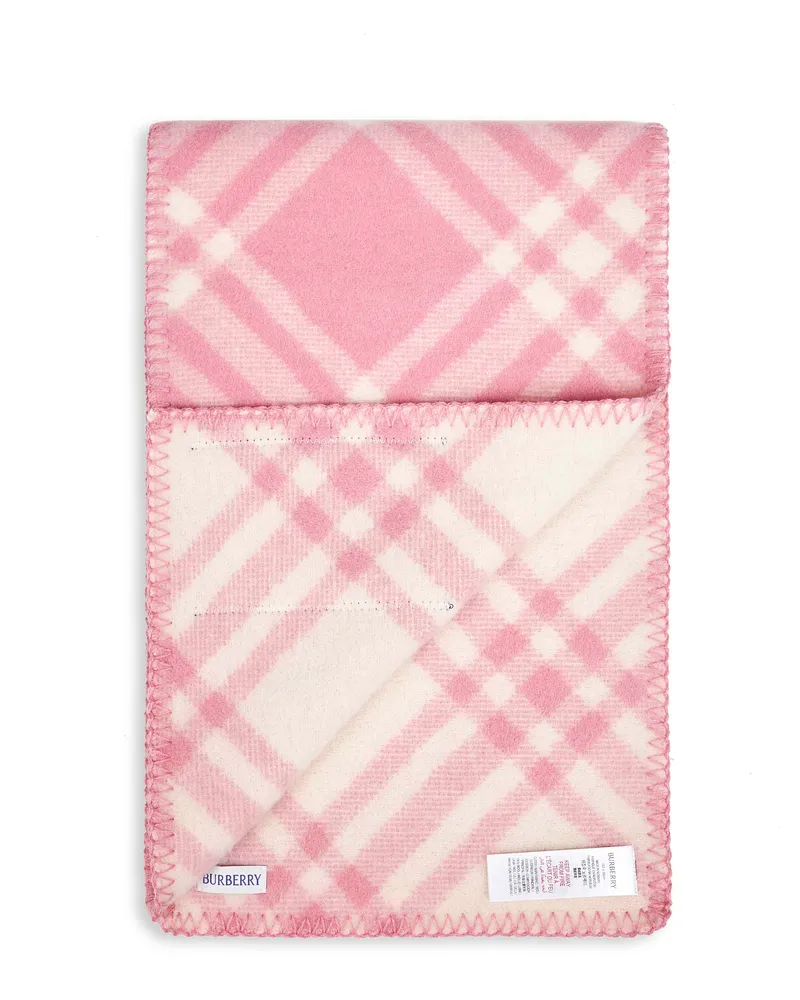 Burberry Women's Scarf Wool Pink Check Scarfs Pink