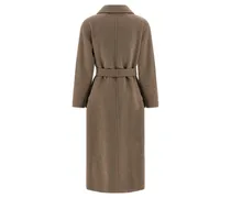 Women's Brown Virgin Wool Coat Clothing