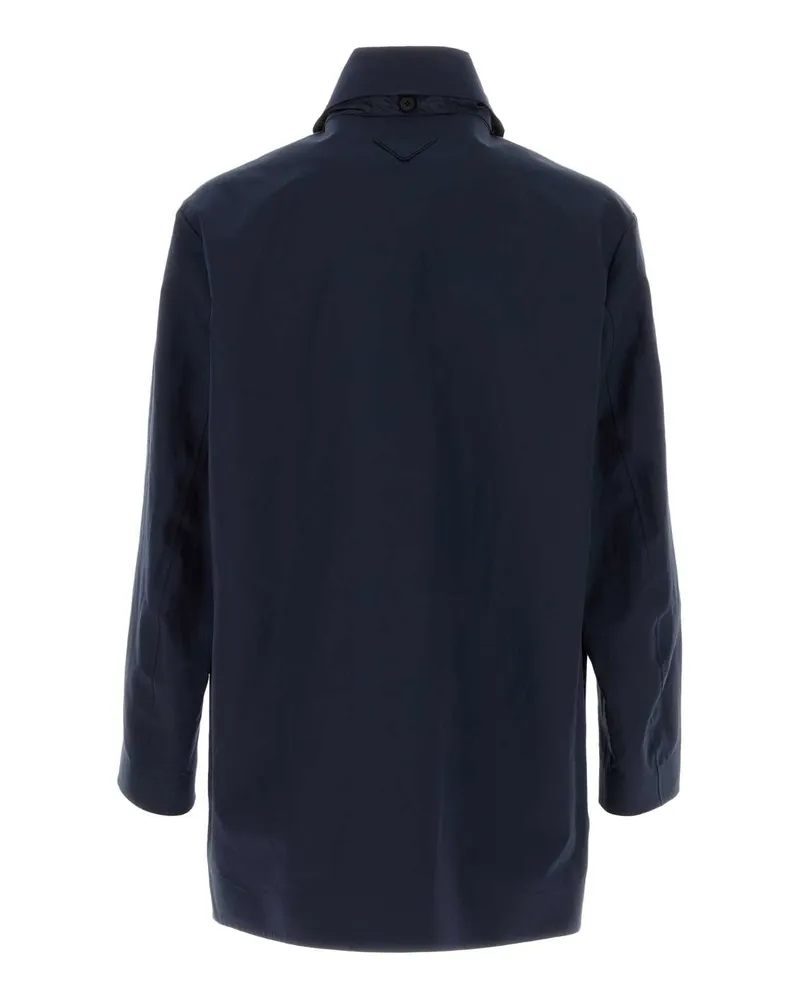 Prada Men's Coat Navy Cotton Navy