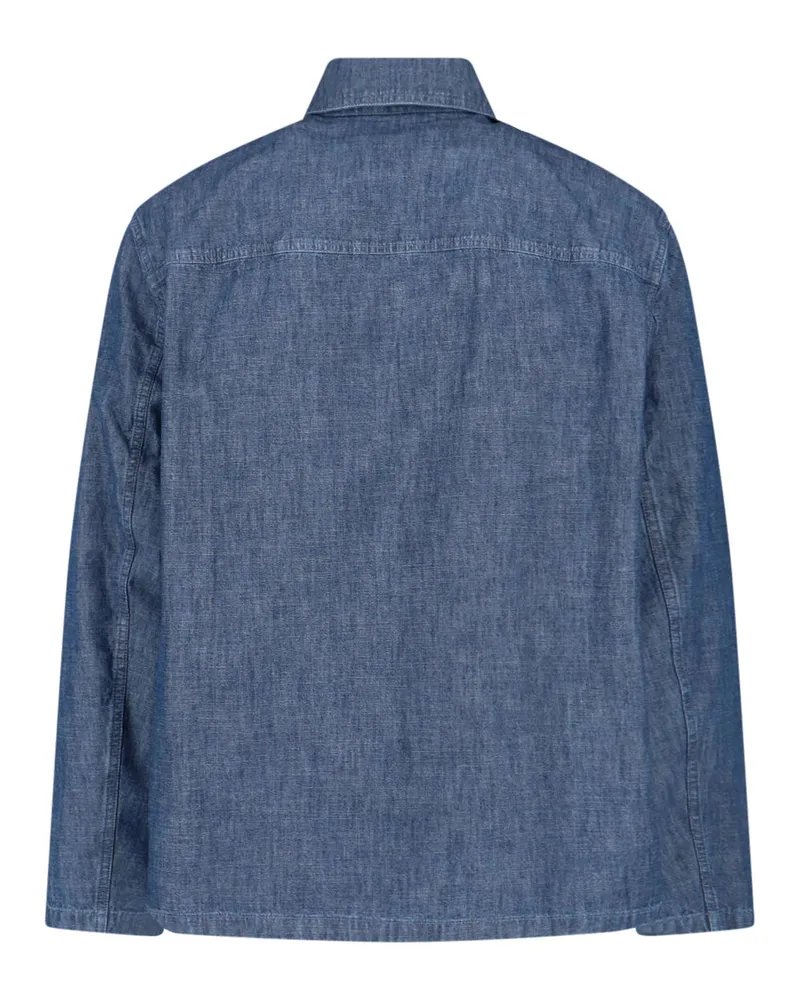 Jil Sander Men's Jackets Blue Cotton Blue