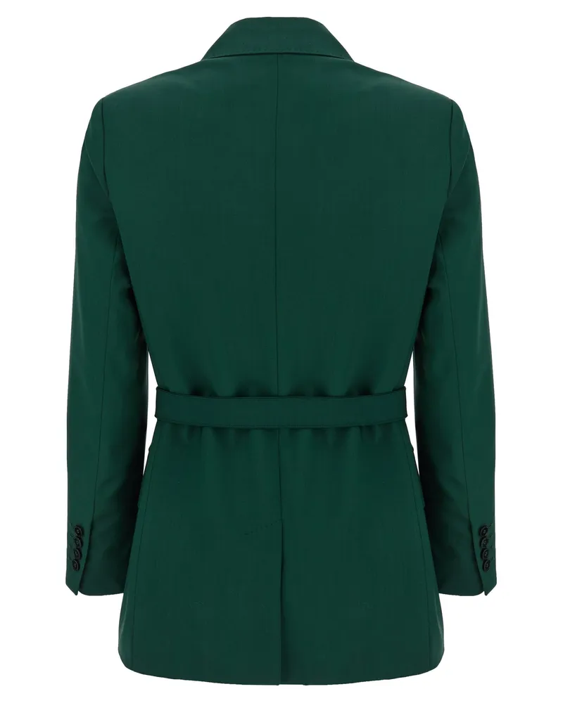 Max Mara Women's Bicolor Virgin Wool Blazer Clothing Green