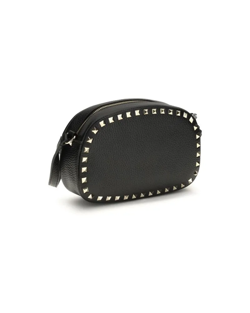 Valentino Garavani Women's Black Calf Leather Bos Taurus Shoulder Bag Black