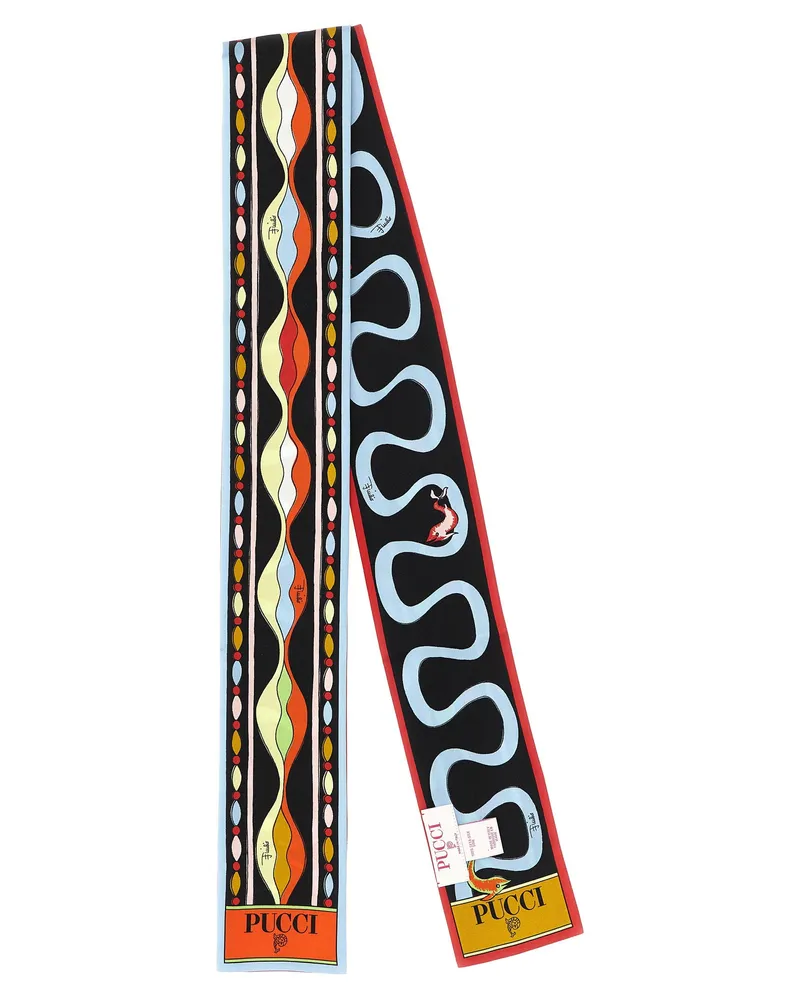 Emilio Pucci Silk Twill Print Scarf — Black Black