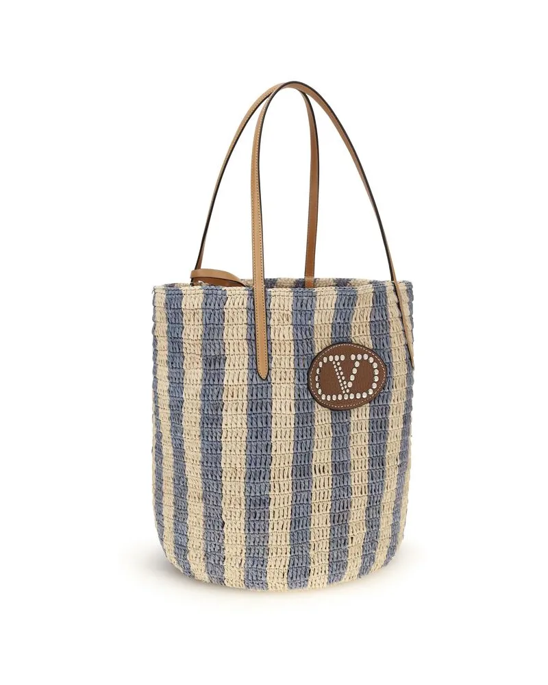 Valentino Garavani Women's Multicolor Raffia Backet Bag Multicolor