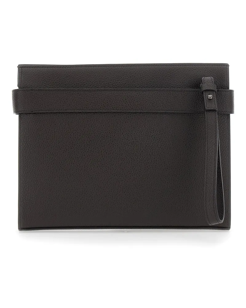 Ferragamo Men's Clutch Bag Brown Leather Calf Brown