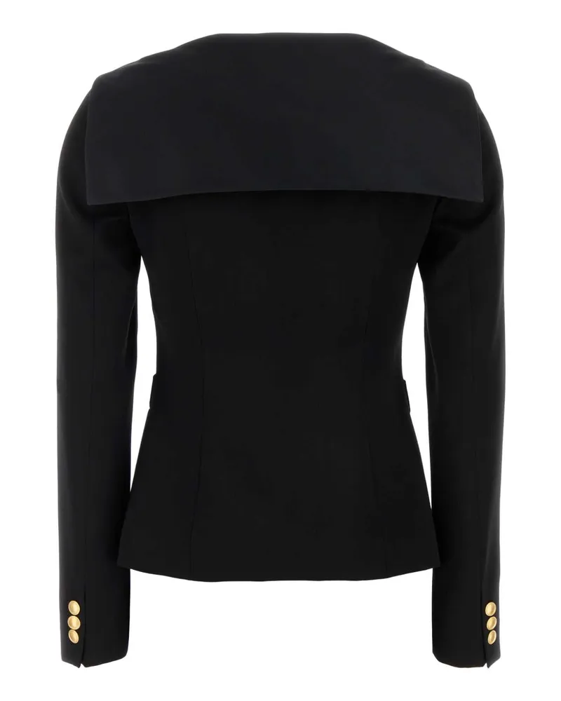 Alessandra Rich Women's Satin Blazer Black Virgin Wool Blazers Black