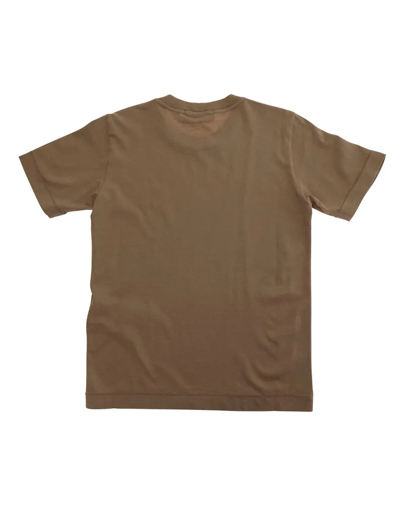 Stone Island Logo-Embroidered Cotton T-Shirt — Brown Brown