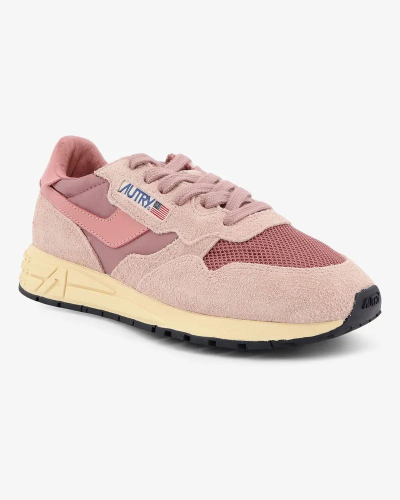 AUTRY Women's Sneakers Reelwind Low Pink Suede-Mesh Trainers Suede/mesh Pink