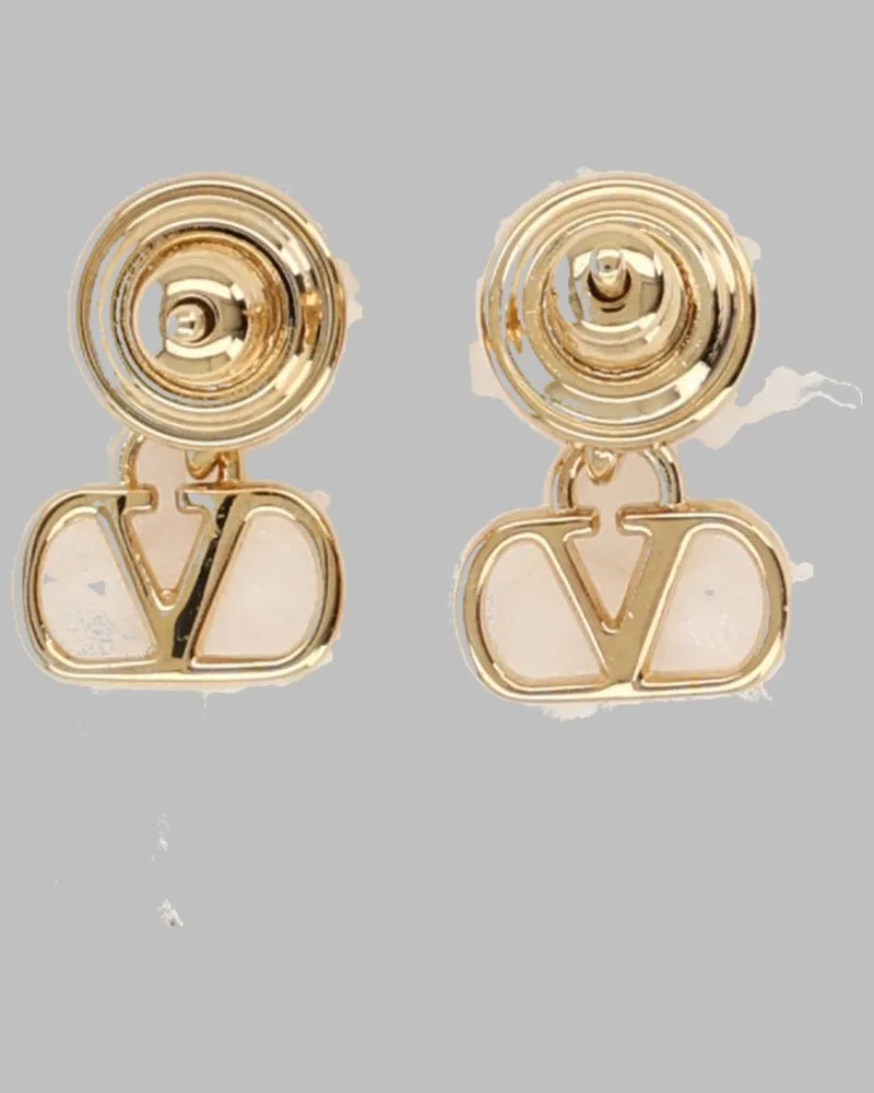 Valentino Garavani VLogo Signature Strass Earrings — Gold Gold