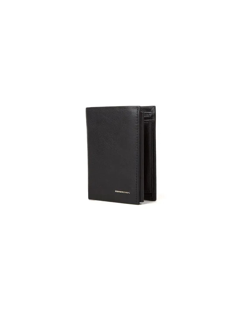 MOMO DESIGN Men's Wallet Black Genuine Leather Bags Black