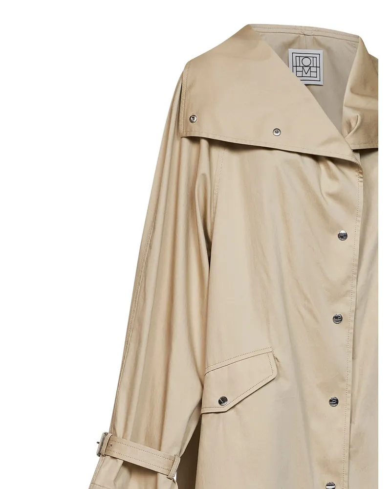 Totême Oversized Cotton Trench Coat — Beige Beige